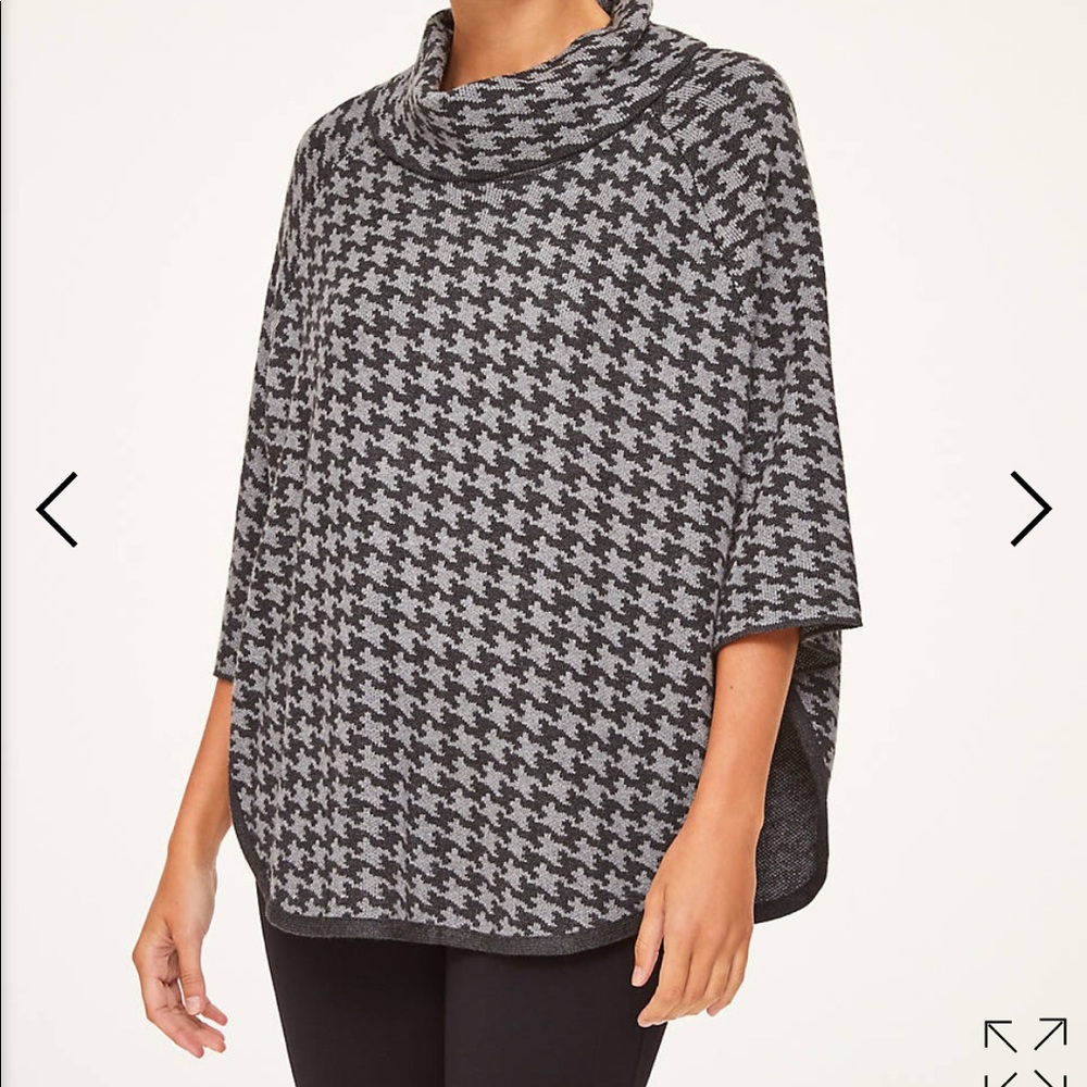 Houndstooth Poncho Sweater from the Loft